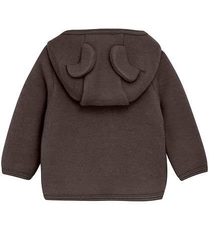 Huttelihut Cardigan - Uldfleece - Raisin m. ?rer