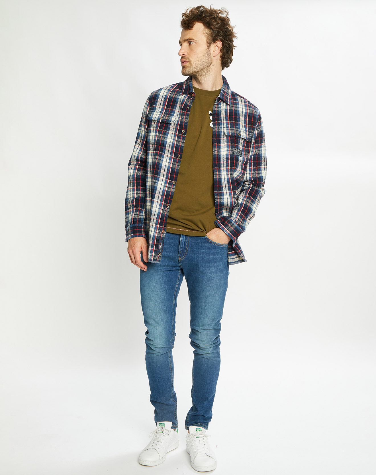 Scotch & Soda Jean Skinny Fit en Coton Bio mélangé bleu