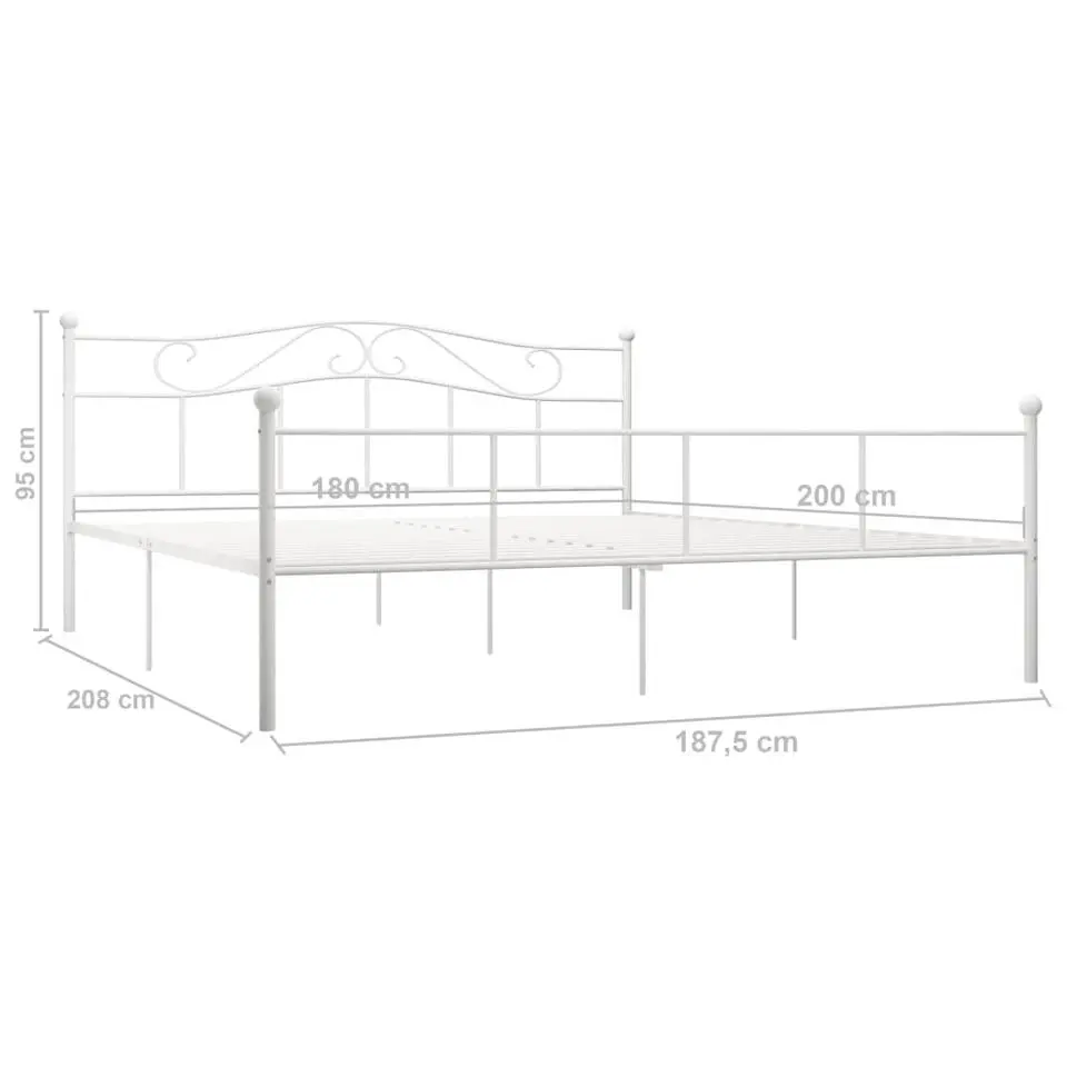 vidaXL - Tweepersoonbed - Wit - Metaal - 180 x 200 cm