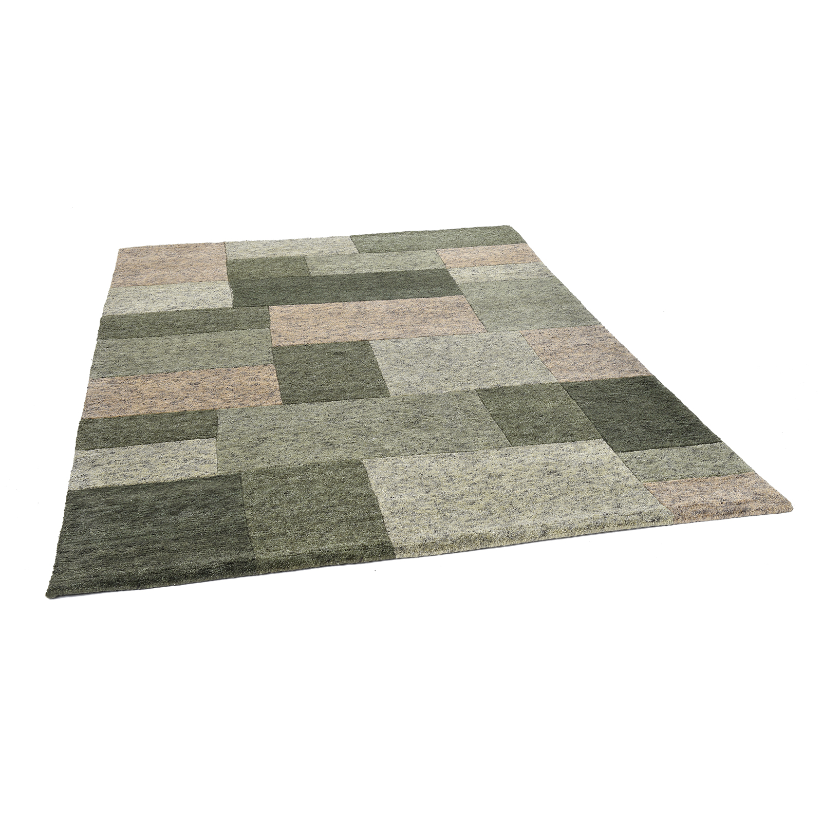Teppich DALAS - grün - handgeknüpft - 60x90 cm