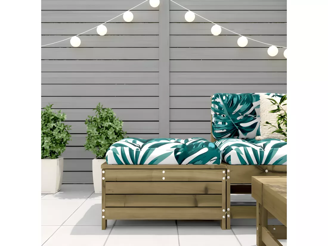 Repose-pied de jardin 62x63,5x32 cm bois de pin imprégné