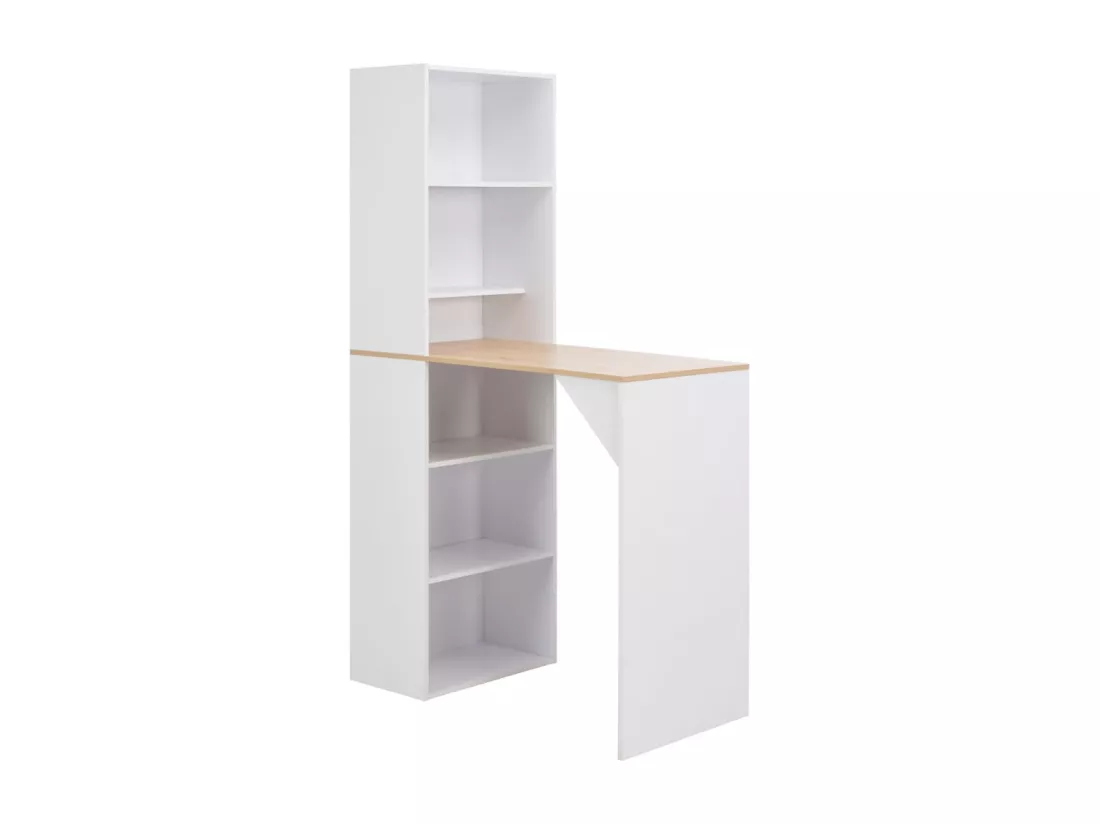Table de bar avec armoire Blanc 115 x 59 x 200 cm