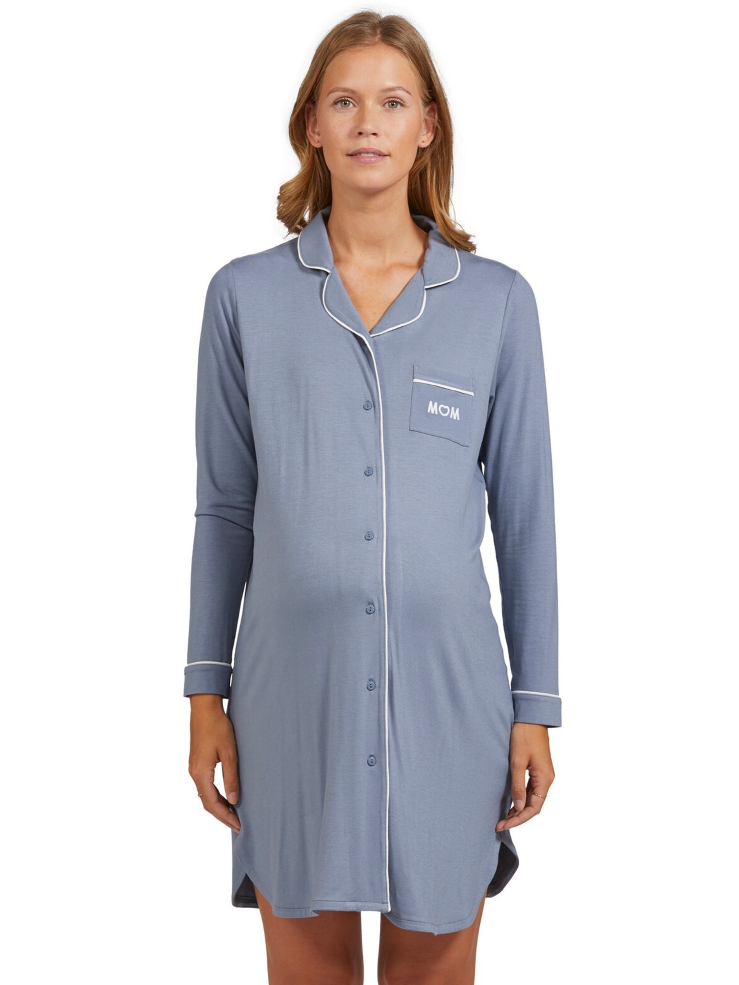 Vertbaudet Nachthemd, Schwangerschaft & Stillzeit blau/grau