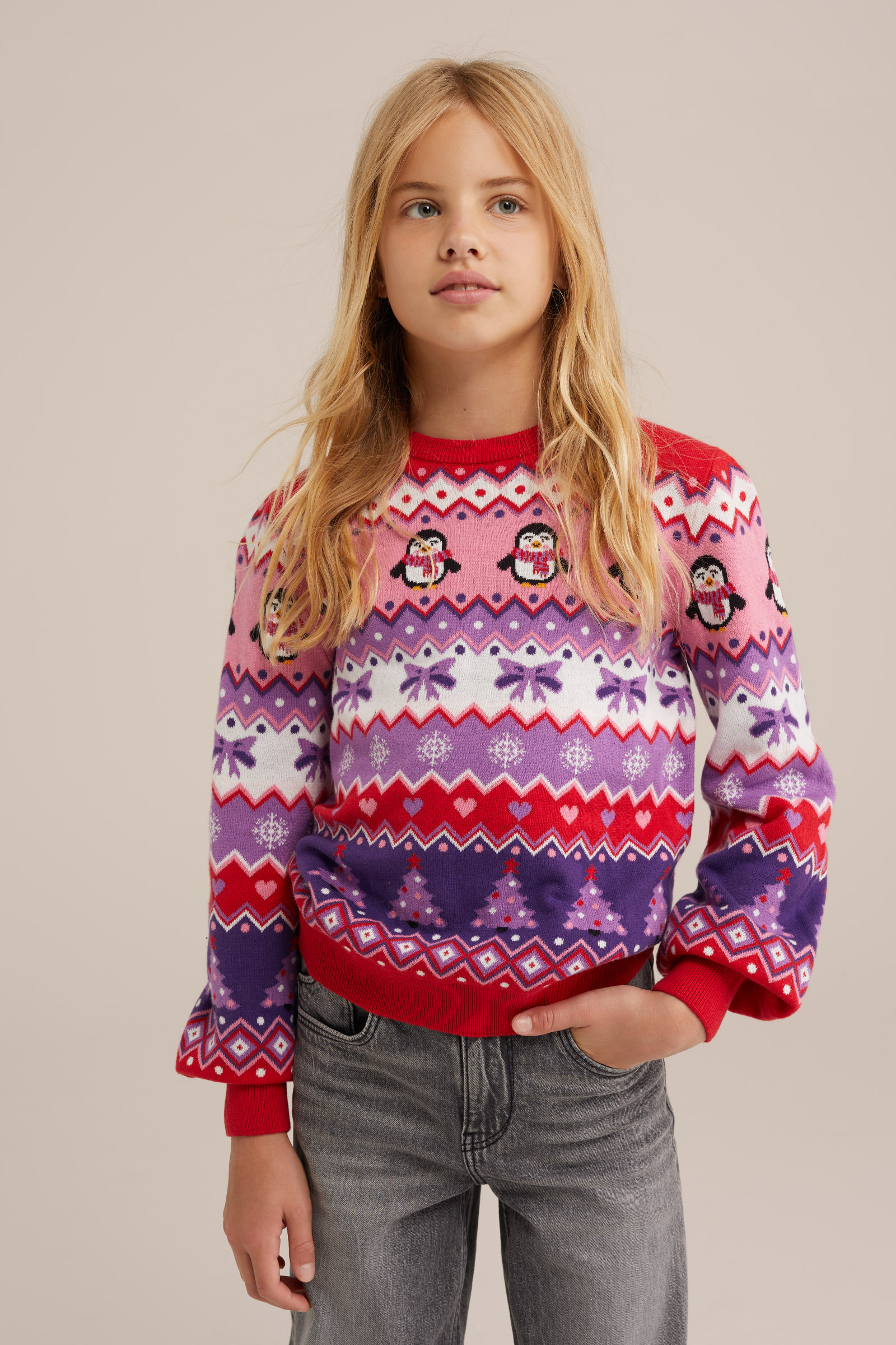Meisjes trui met dessin WE Fashion Multikleur