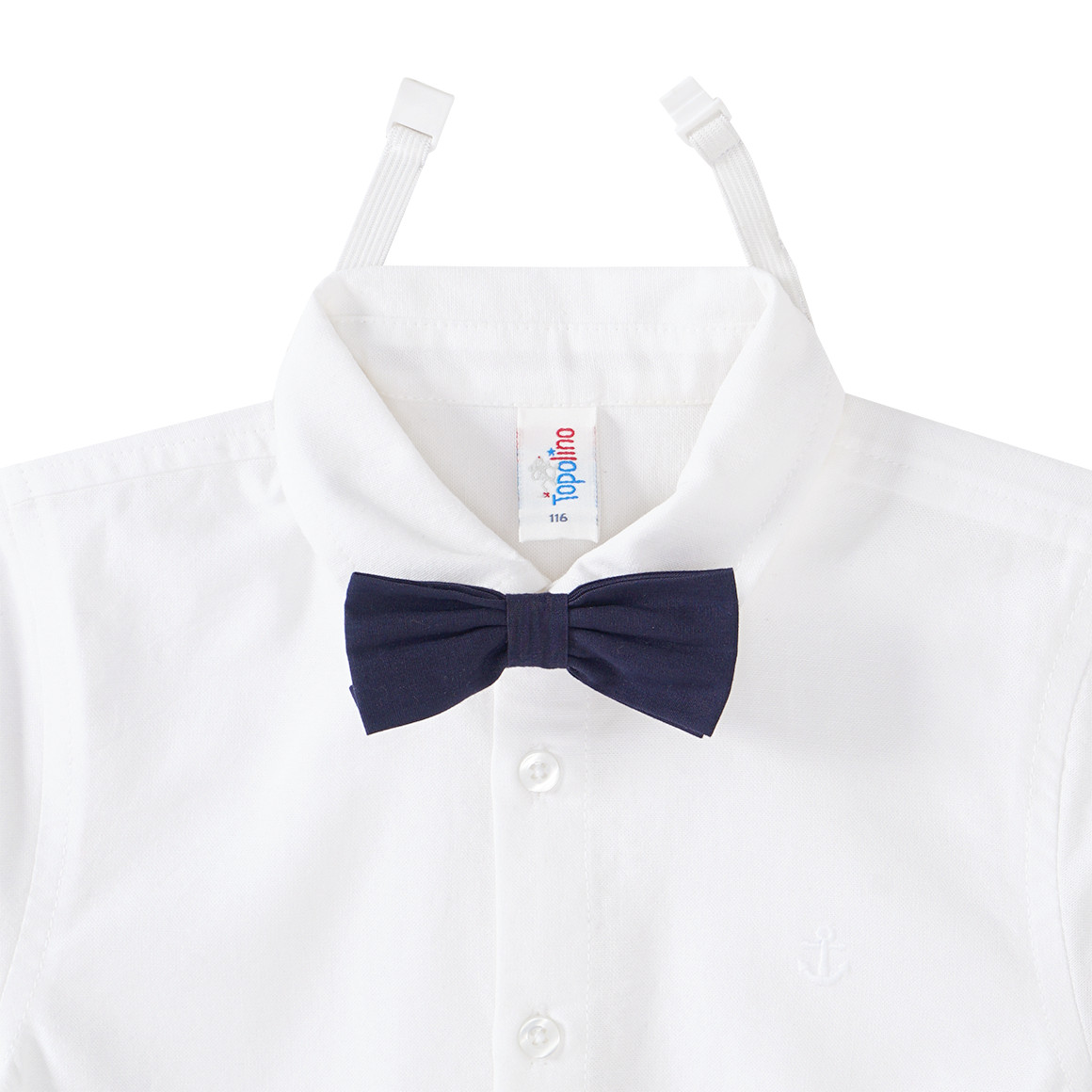 Topolino Jungen Kurzarmhemd mit Fliege weiss
