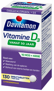 Davitamon Vitamine D 50 Plus Smelttablet 130TB