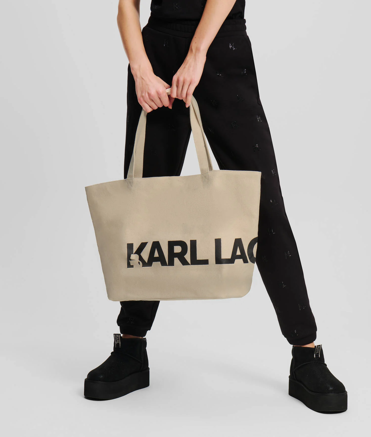 CABAS AVEC LOGO K/ESSENTIAL OVERSIZE - Ciment