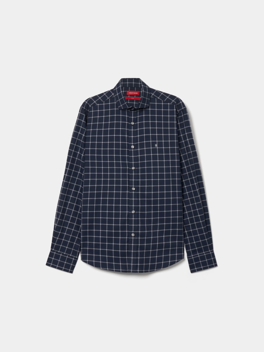 Camisa xadrez slim fit em algodão