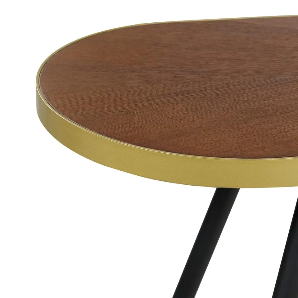 RAMONA - Sidetable - Donkerbruin/Goud - Hout