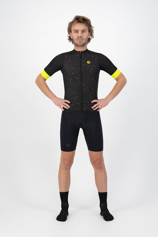 Rogelli Terrazzo Cykeljersey - Sort/Blå/Fluo