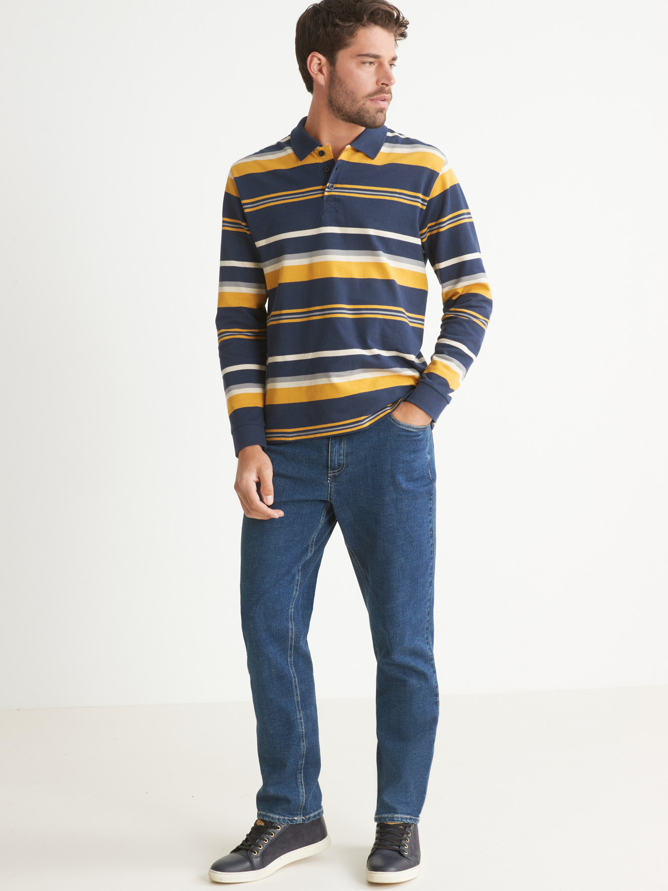 Polo manches longues maille piquée