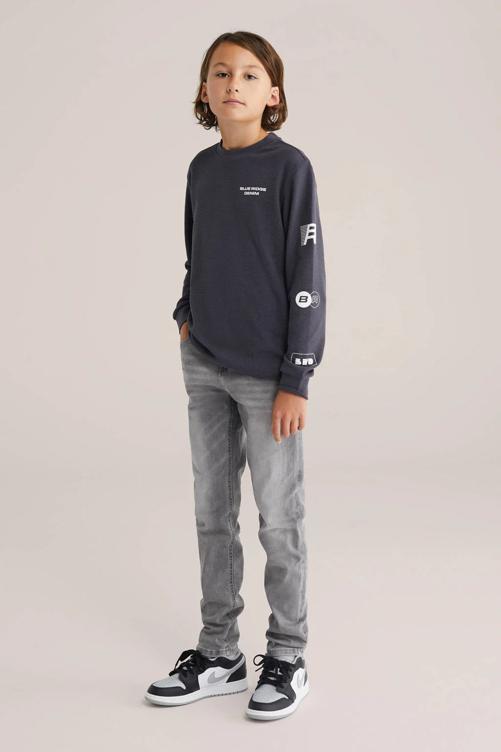 WE Fashion Blue Ridge waist tapered jeans grey denim