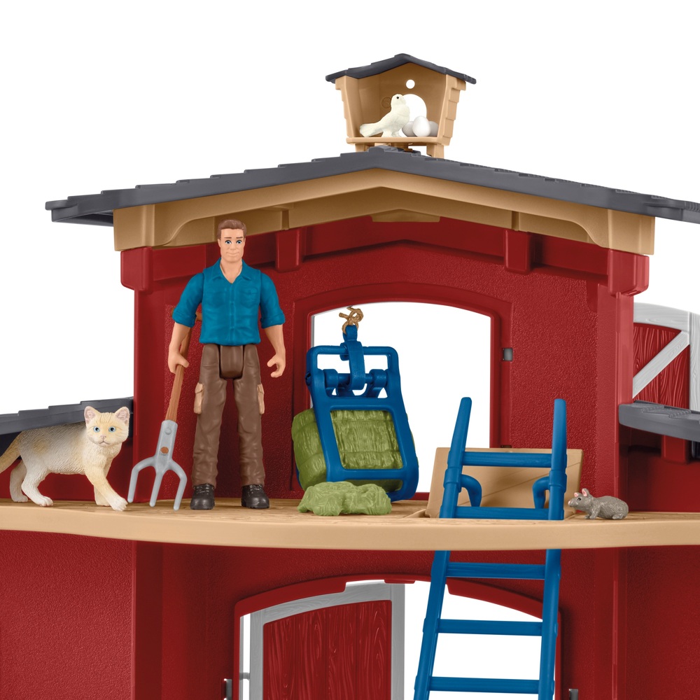 Schleich Rote Bauernhofscheune mit Tieren Spielset