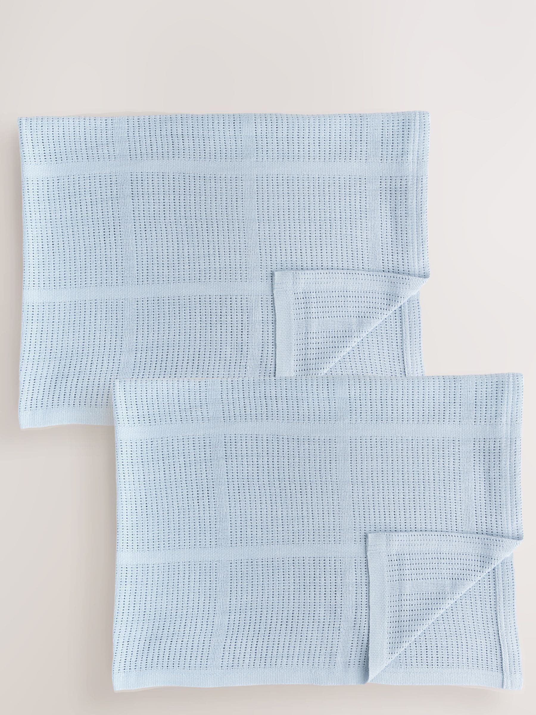2 Pack 100% Cotton Baby Cellular Blanket
