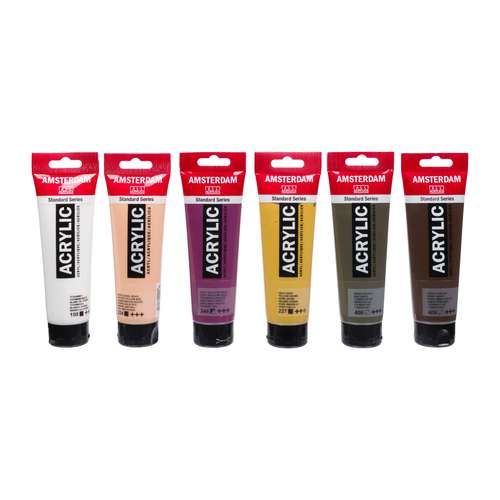 Talens AMSTERDAM All Acrylics Standard Series, 6 x 120 ml Portraitfarben-Set