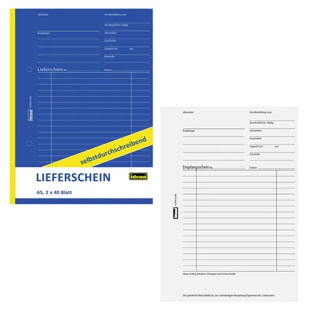 Idena Lieferschein A5 2x40 Blatt