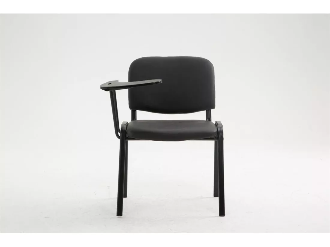 Chaise de salle à manger - Similicuir & Métal noir mat - Noir - Ken mit Klapptisch
