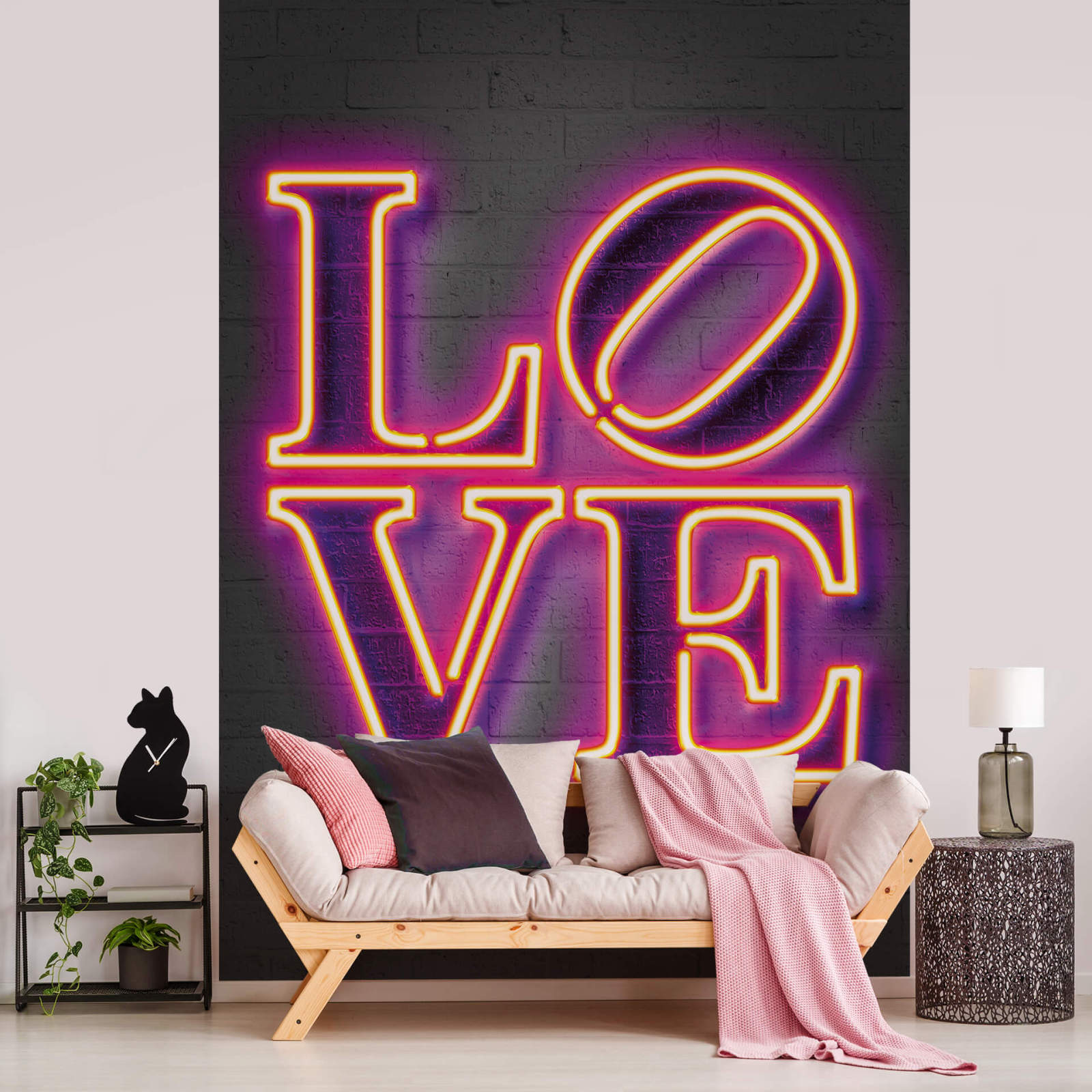 Fototapete DESIGNWALLS 2.0 - lila-grau - Love - 2,6 Meter