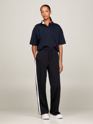 Polo cropped despojado com listras globais