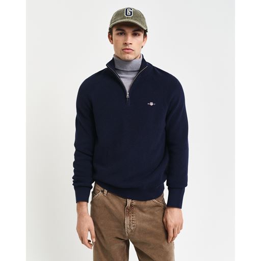 GANT Half Zip Sweater, Evening Blue, XL