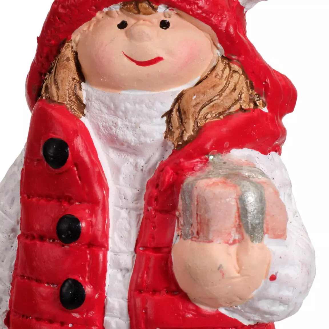 Suspension de Noël terre cuite (H8 cm) Chérubine Rouge