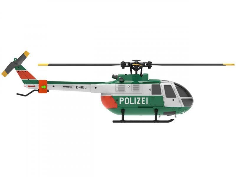 FliteZone Helikopter Bo105, Polizei 4-Kanal, 6G, RTF Kleiner Singlerotor BO-105 Hubschrauber in Polizei Lackierung mit 6G Gyro