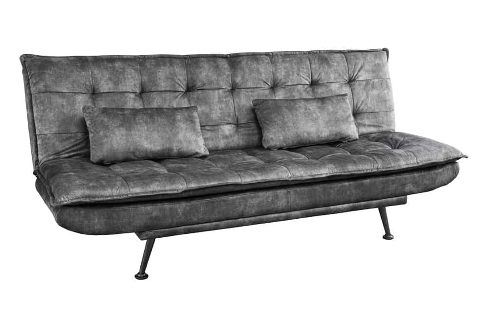 Modernes Schlafsofa JAZZ 190cm grau Samt 3-Sitzer Couch