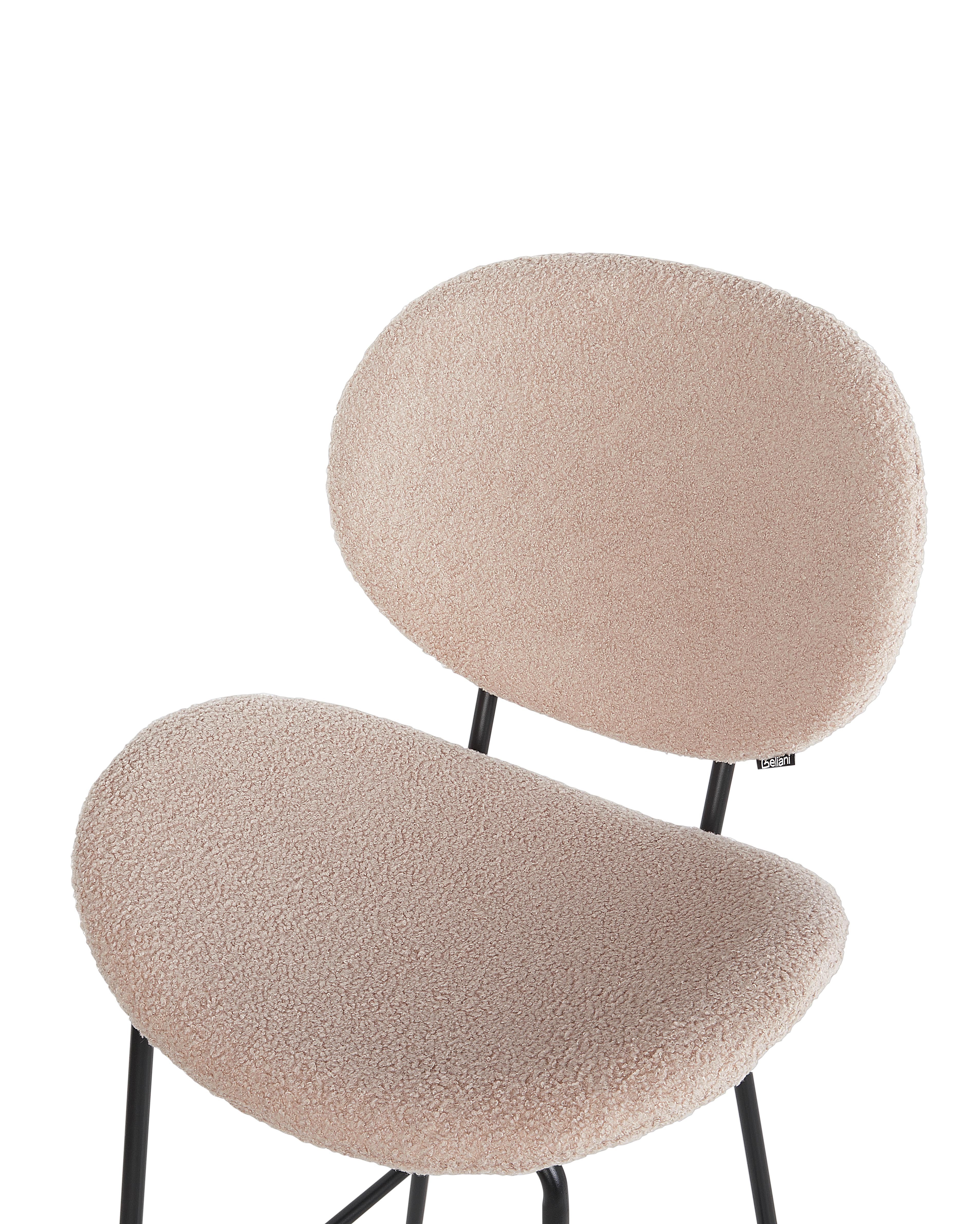 Set van 2 barstoelen LUANA Bouclé Lichtbeige
