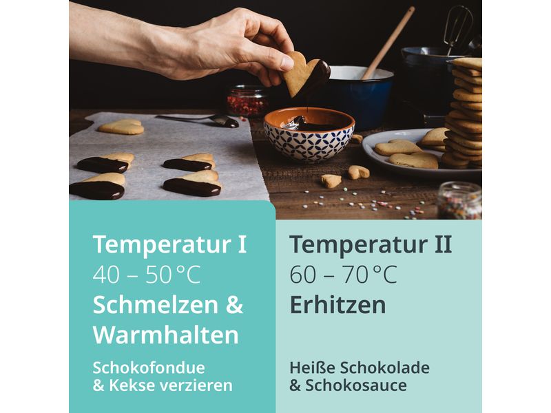 ADE Schokoladenfondue-Set KG2352 10 Teile, Schwarz Elektrisches XL Schokoladenfondue