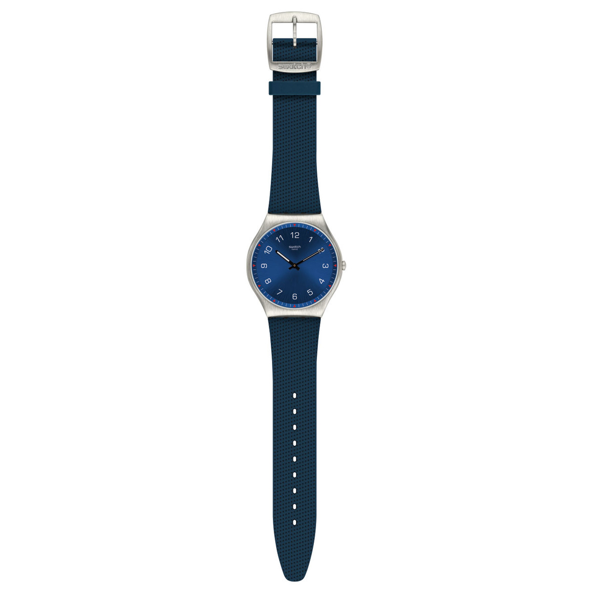 Montre Swatch mixte acier caoutchouc bleu