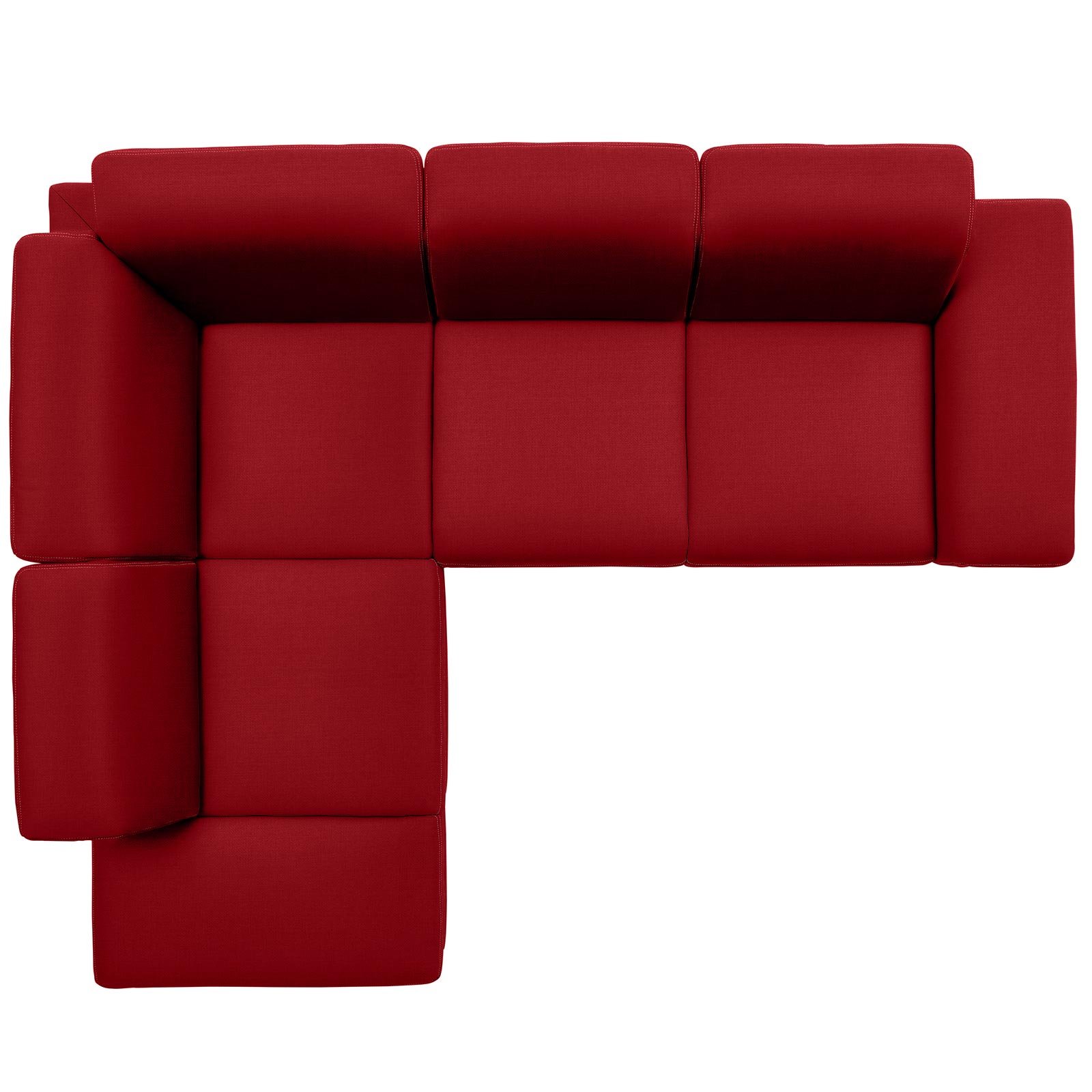 polsterpower Boxspringsofa - Miro bordeaux - Basismodell - Ottomane links