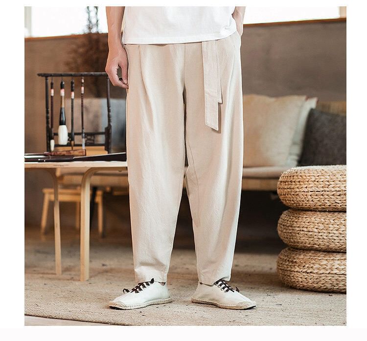 Ninine - Mid Rise Plain Cropped Tapered Pants