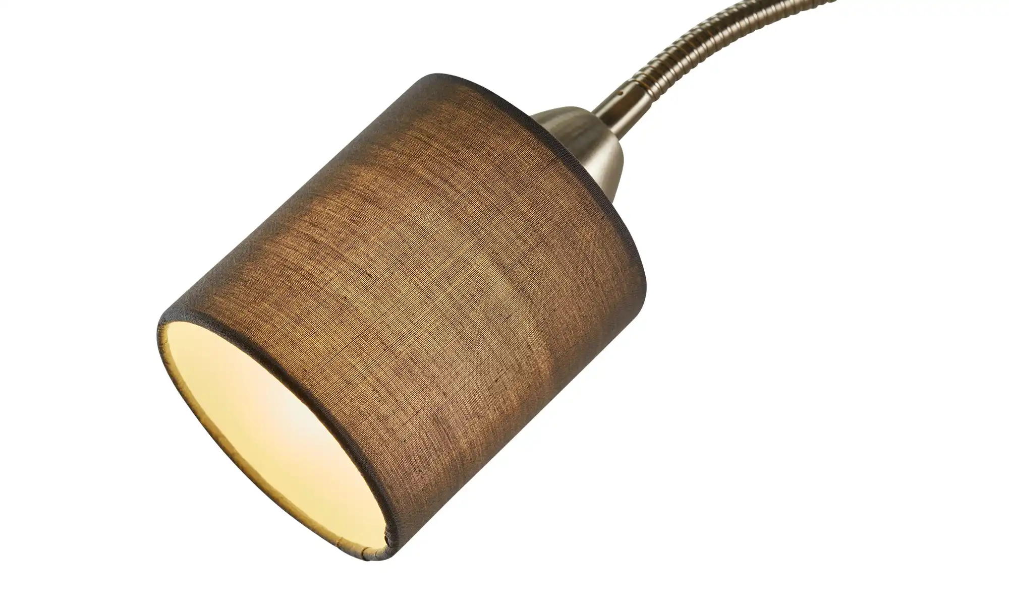 Trio Stehleuchte, 2-flammig, nickel matt, Stoffschirm grau