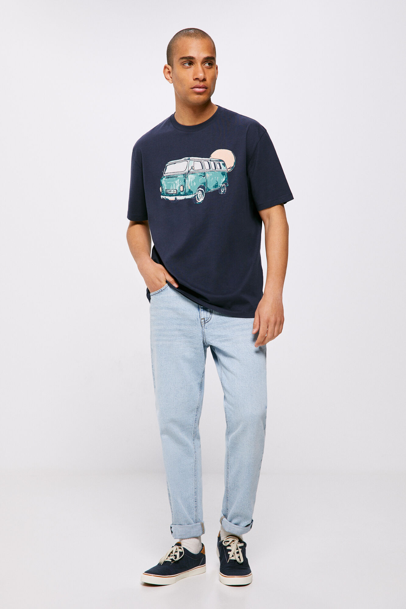 Camiseta Arty Caravan - Azul Escuro