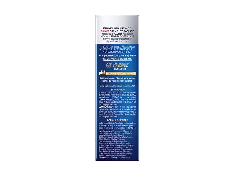 NIVEA MEN Men Crème Anti-Age Power Luminous 50 ml Anti-Age Gesichtspflege mit dem patentierten Anti-Pigment-Wirkstoff