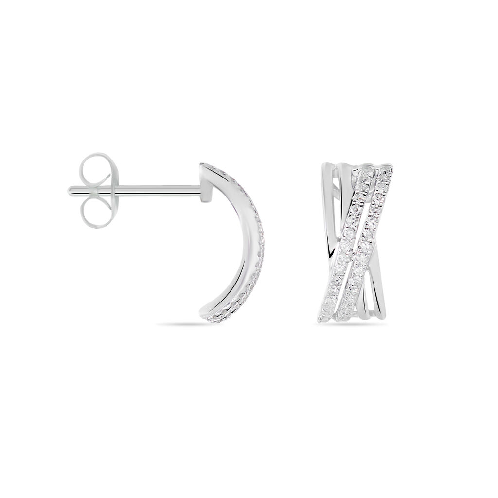 Boucles D'oreilles Puces Julianne Or Blanc Diamant