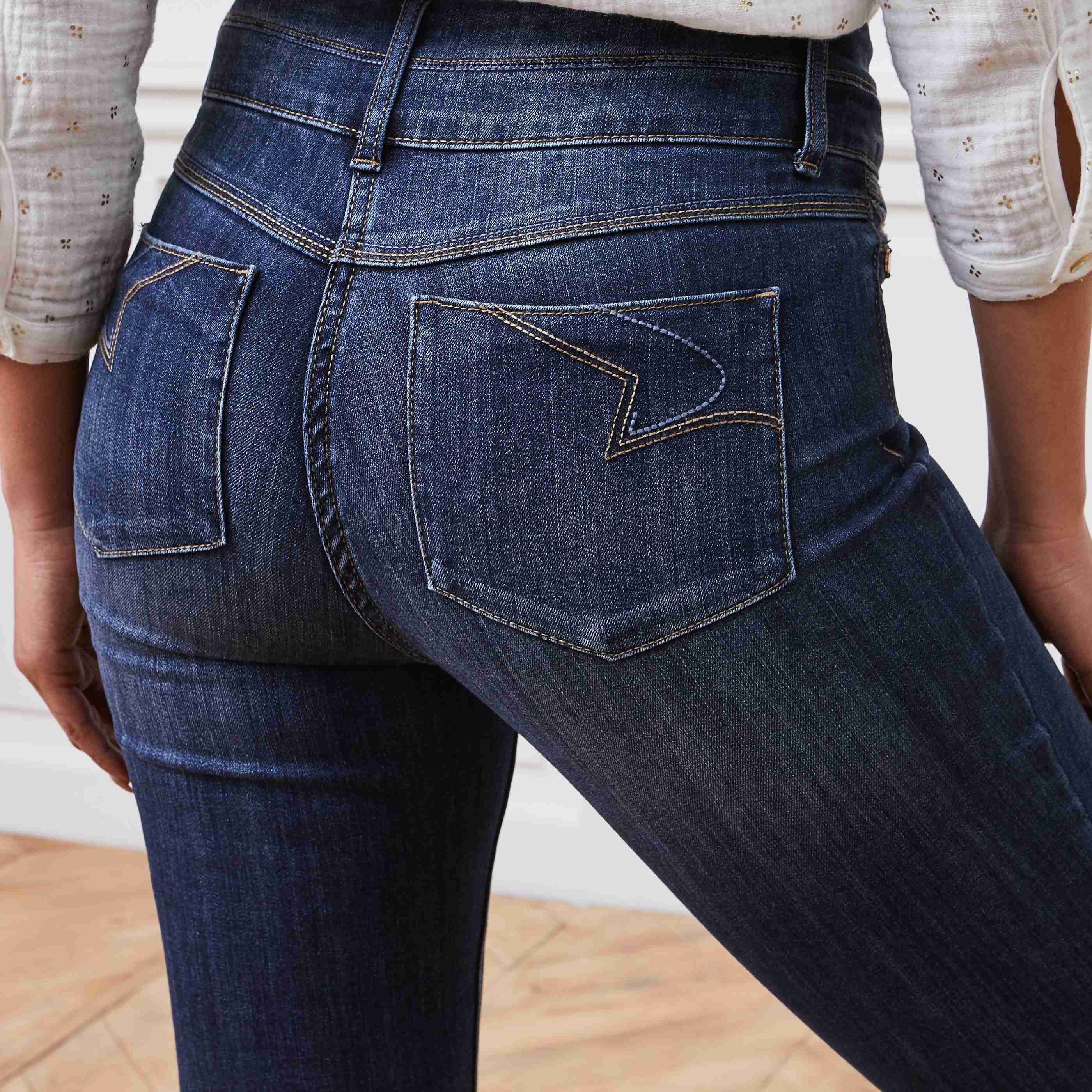 Jean slim taille haute MILAN femme - DARK STONE
