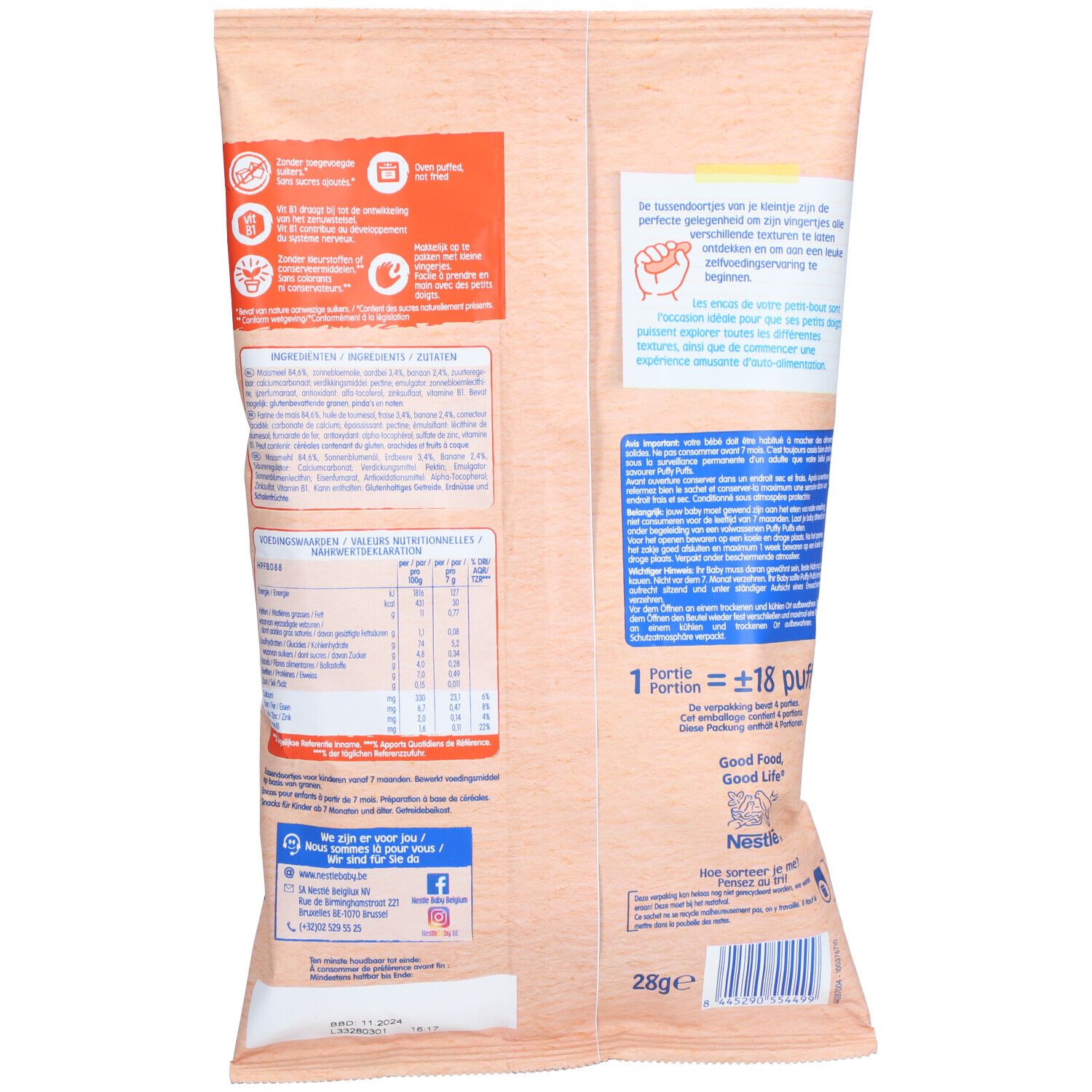 Nestlé® Puffy Puffs – Banane Erdbeere
