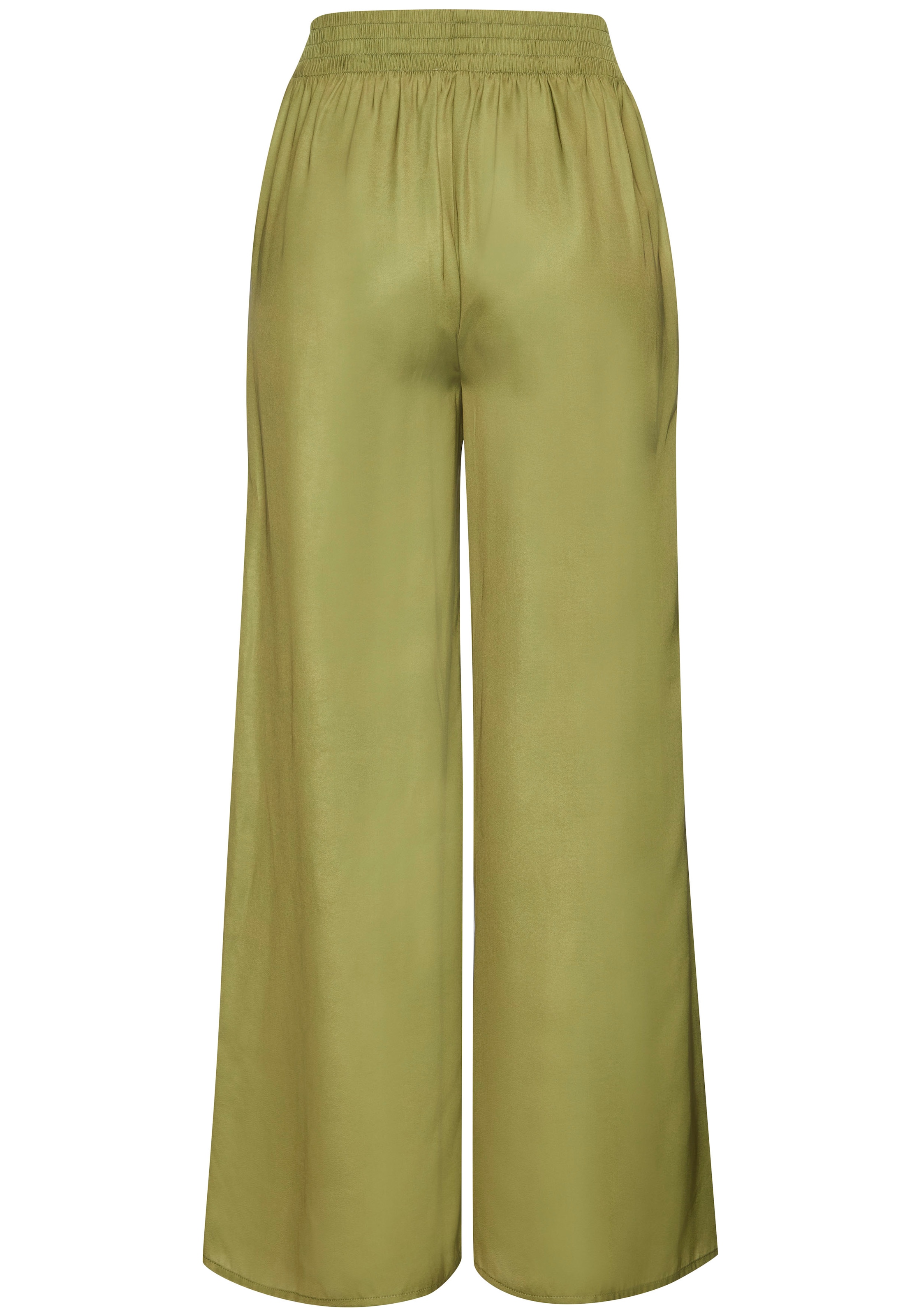 LASCANA Webhose  aus leichter Satinqualität, weite Palazzohose mit Taschen, Stoffhose