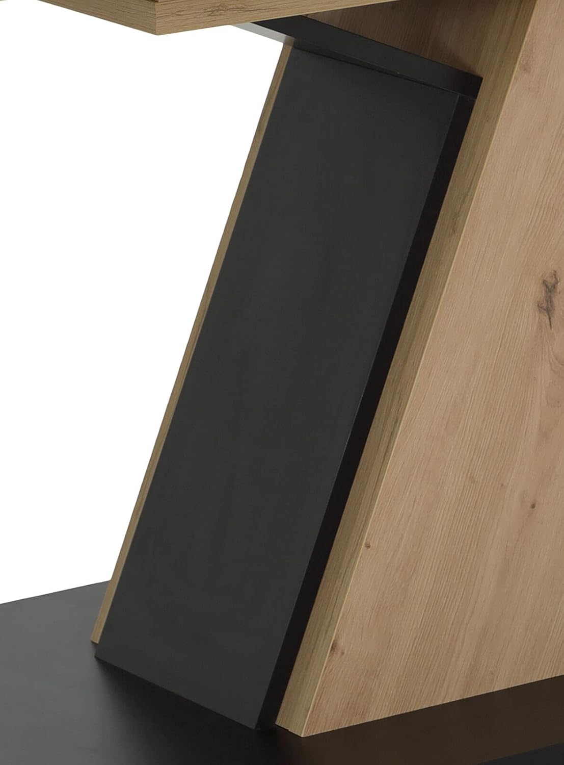 Hela Tische, Säulentisch Esstisch Jeanette, Holzwerkstoff, Dekor Artisan Eiche, Bodenplatte Schwarz, Synchronauszug 140-180x90cm