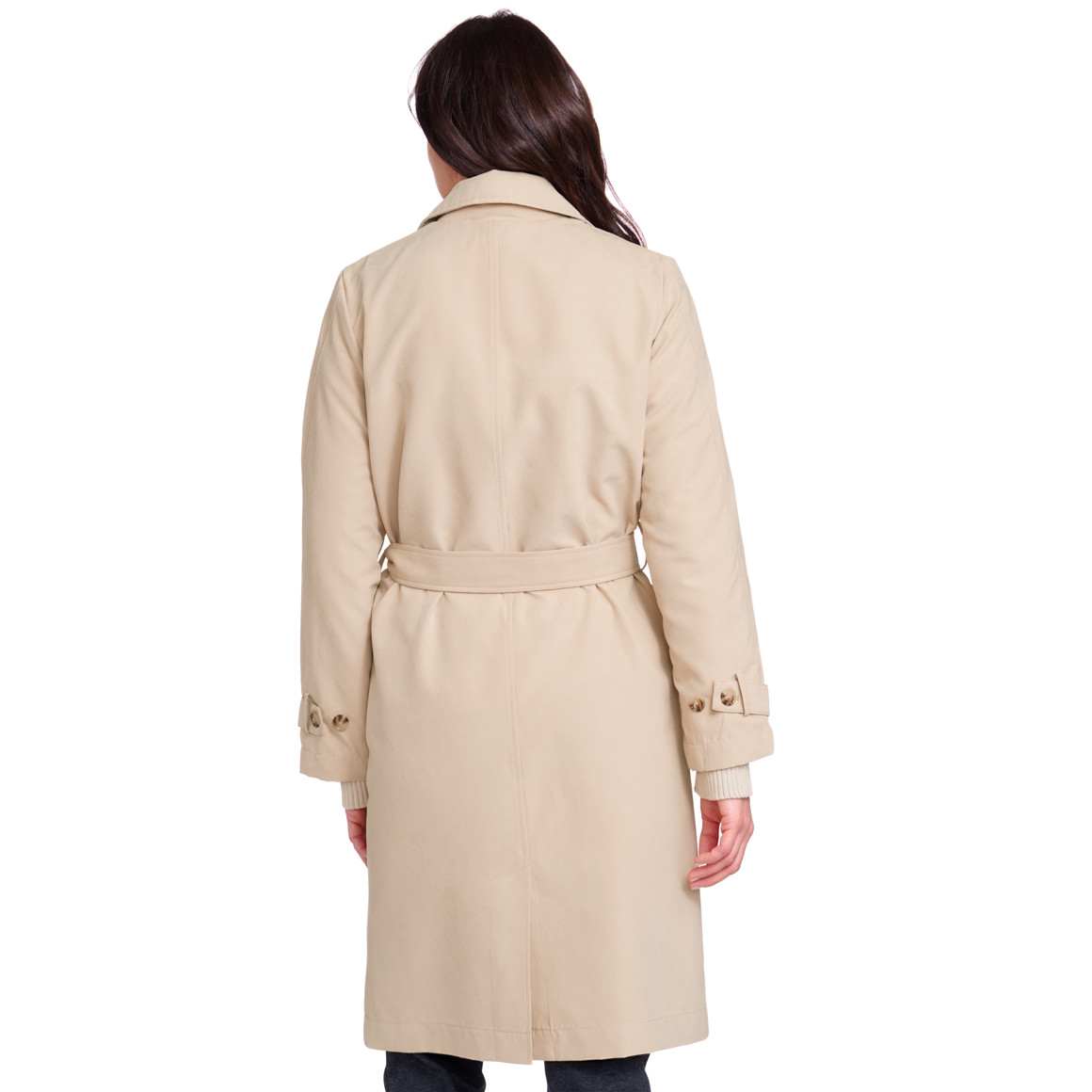 Gina Benotti Damen Mantel in Veloursleder-Optik beige