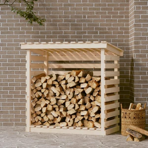 vidaXL Vedstativ 108x73x108 cm heltre furu