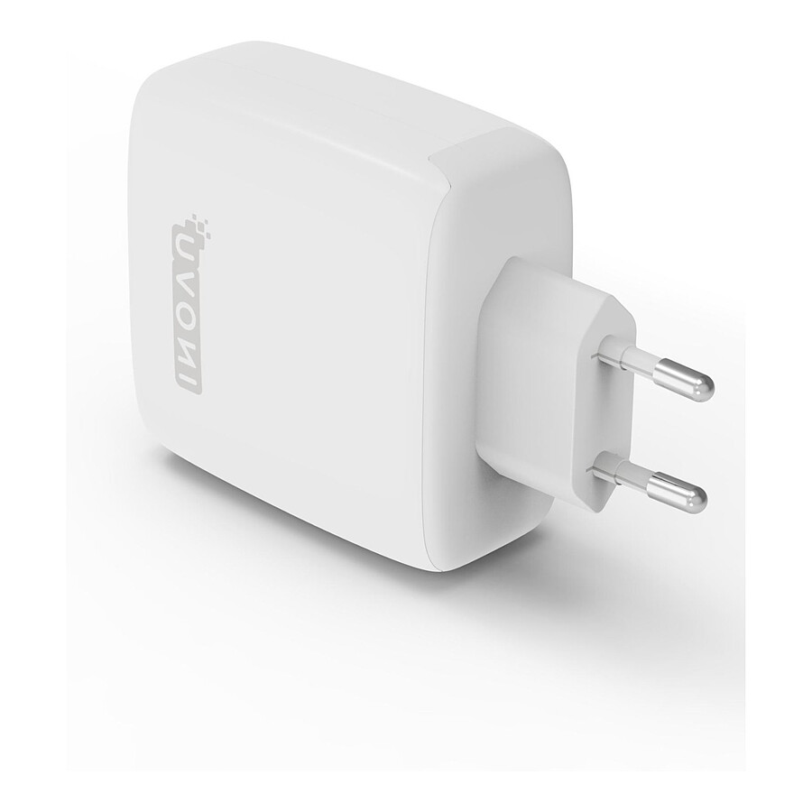 INOVU Chargeur Secteur 100W 3 en 1 (USB-A + 2 x USB-C) Power Delivery, GaN