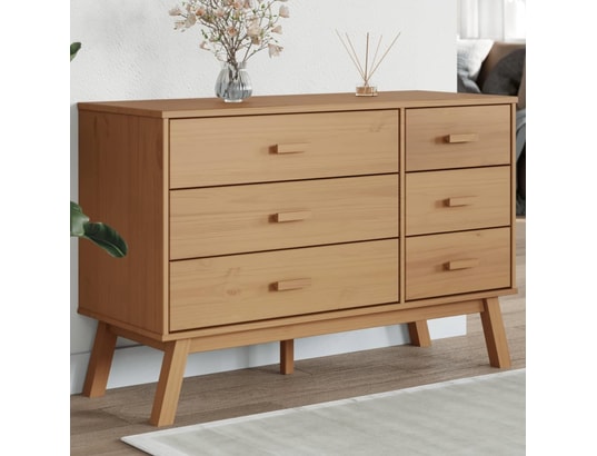 VIDAXL - Armoire à tiroirs olden marron bois de pin solide