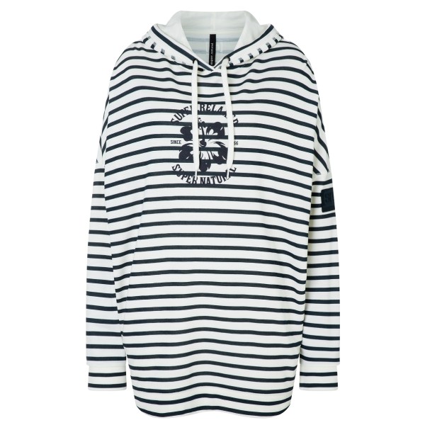 super.natural - Women's Feel Good Stripe Hibiskus Bio Hoodie - Sweat à capuche