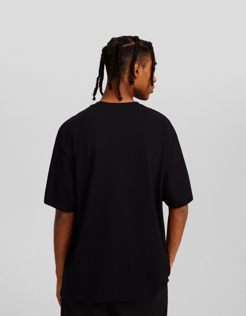 Camiseta de manga curta com estampa de Claude Monet e modelagem quadrada