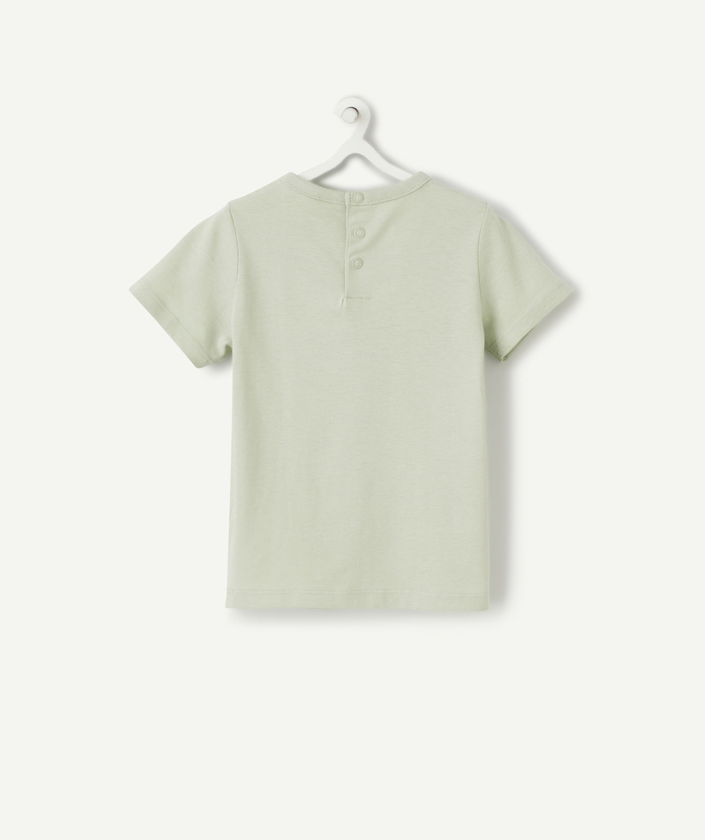 T-SHIRT BÉBÉ GARÇON EN FIBRES RECYCLÉES VERT AVEC ANIMAUX