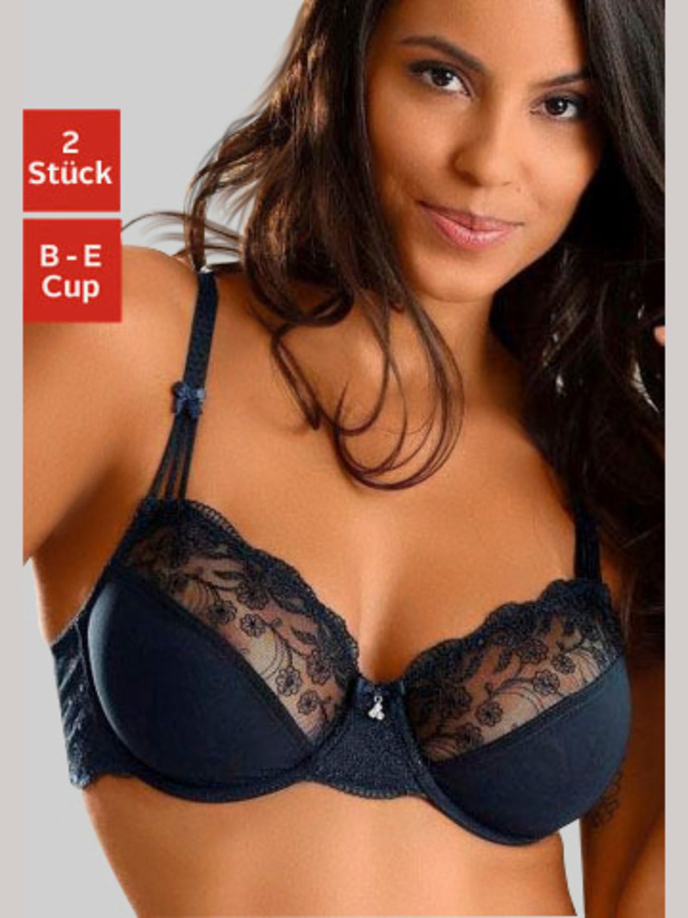 Soutien-gorge à armatures avec dentelle brodée