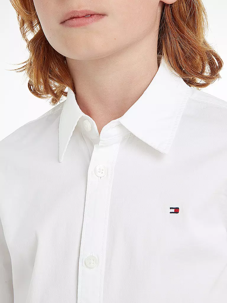 TOMMY HILFIGER Jungen Hemd Slim Fit weiss