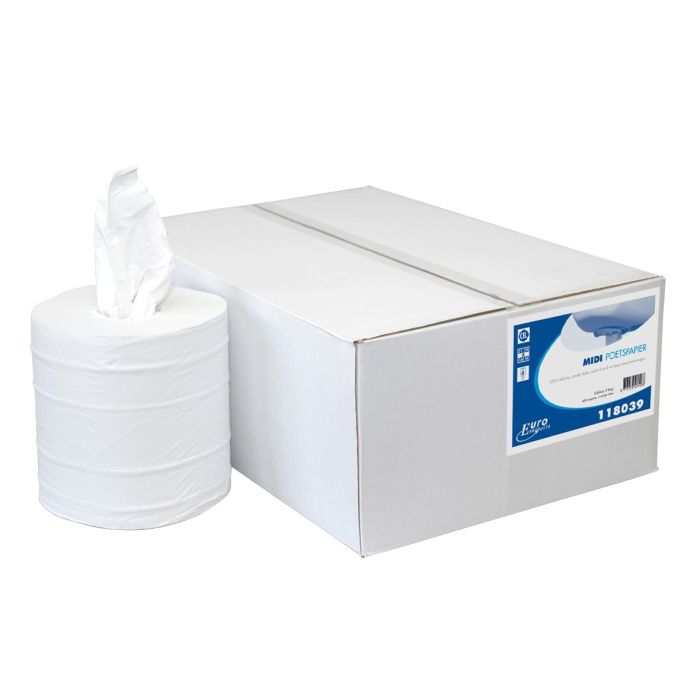 Midirollen 118039 6st 2laags cellulose geperforeerd 450vel geen koker 6rollen (118039)